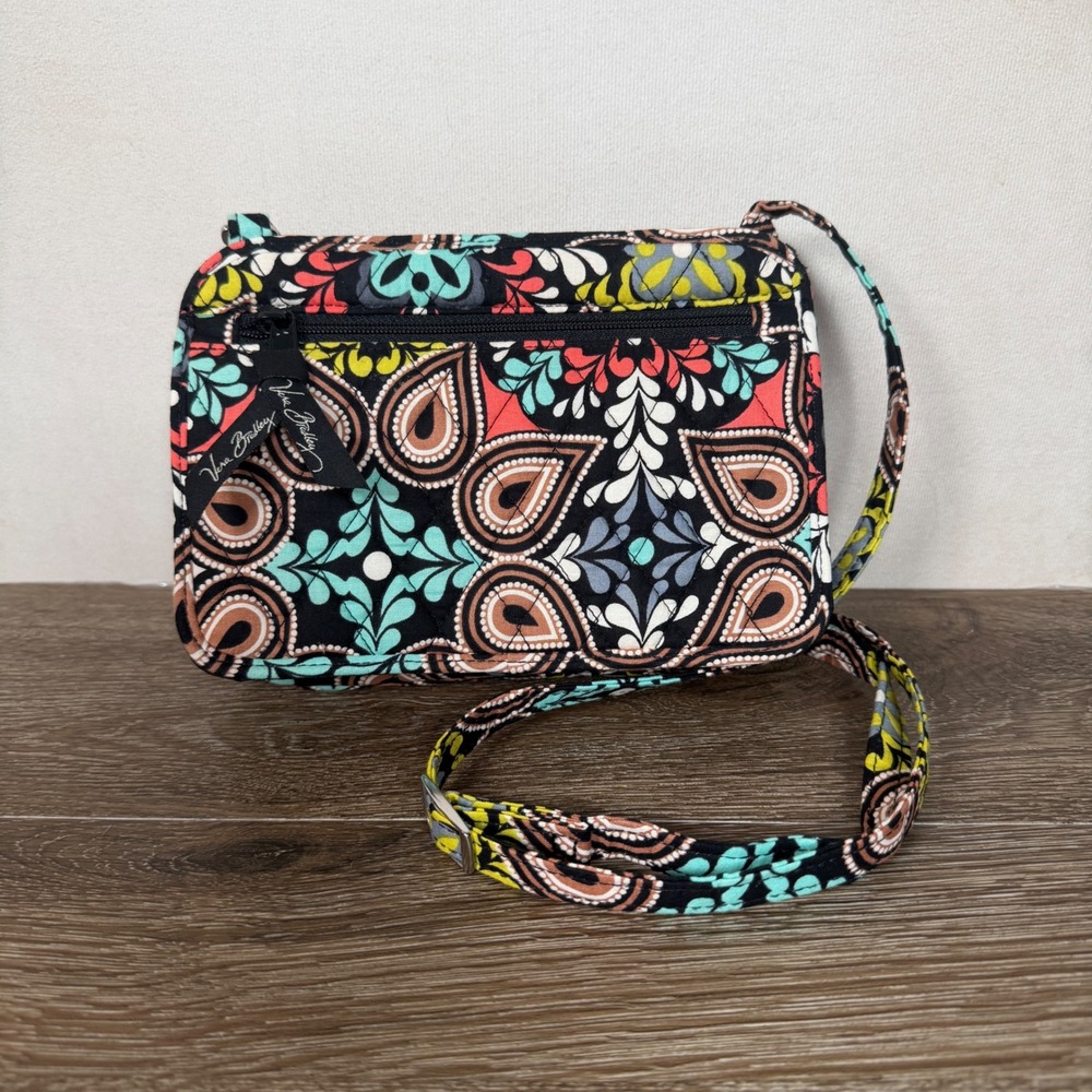 Vera Bradley Sierra Crossbody Bag Retired Floral Paisley Adjustable Strap